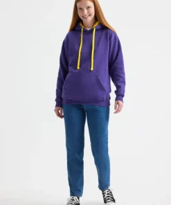 Alternative view of Uneek Contrast Hooded Sweatshirt