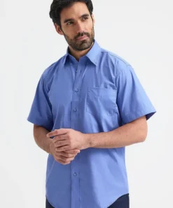Uneek Mens Pinpoint Oxford Half Sleeve Shirt