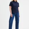 Uneek Ladies Pinpoint Oxford Half Sleeve Shirt - Image 2
