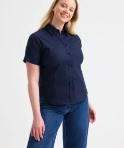 Uneek Ladies Pinpoint Oxford Half Sleeve Shirt