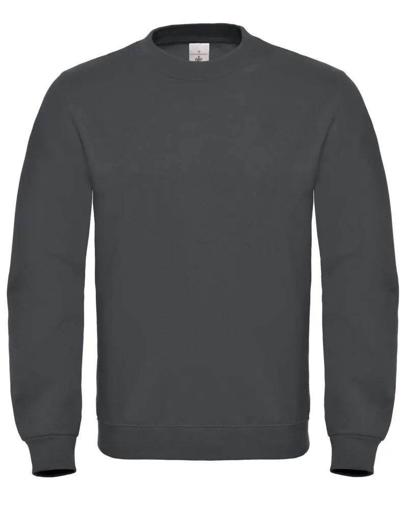 B&C Mens ID.002 Cotton Rich Sweatshirt in Anthracite