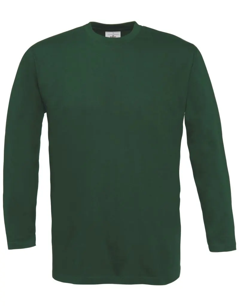 B&C Mens Exact 150 LSL T-Shirt in Bottle Green