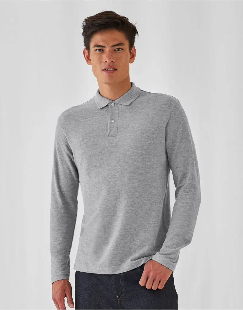 B&C ID.001 Mens Long Sleeve Polo