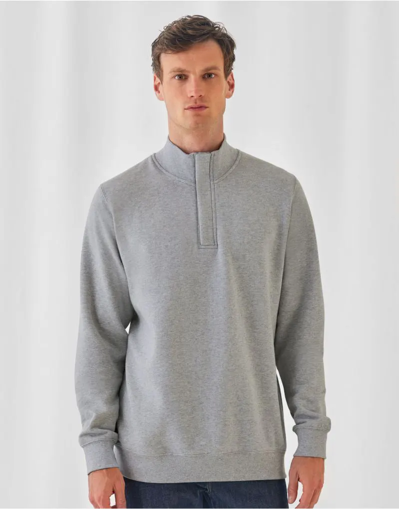 B&C Mens ID.004 Cotton Rich 1 and 4 Zip Sweat