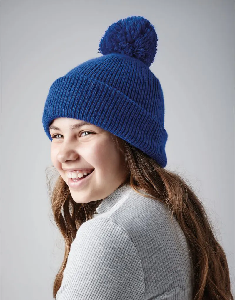 Beechfield Junior Reflective Bobble Beanie