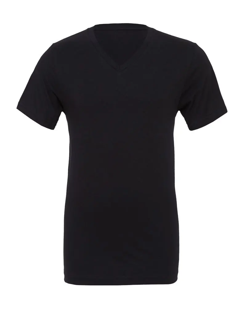 Bella Canvas Unisex Jersey Short Sleeve V-Neck Tee in Black
