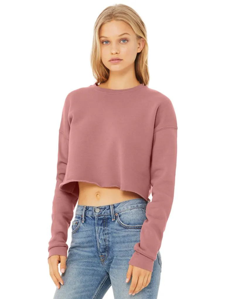 Bella Womens Cropped Crew Fleece