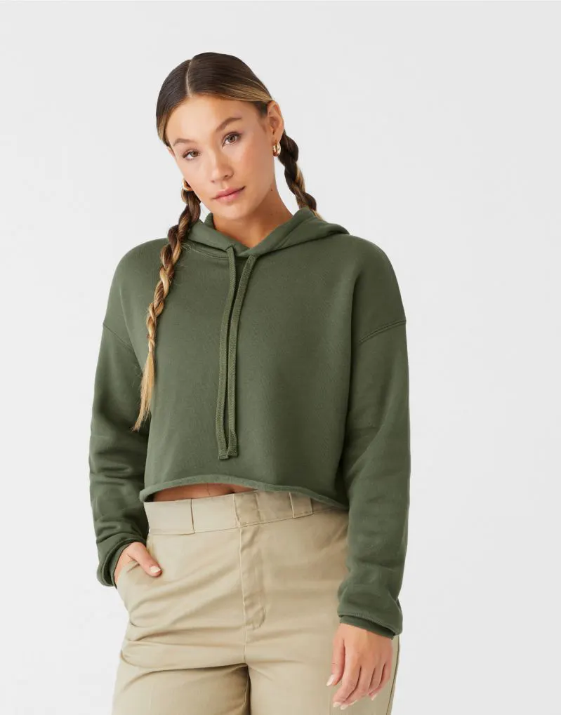 Bella Womens Cropped Fleece Hoodie