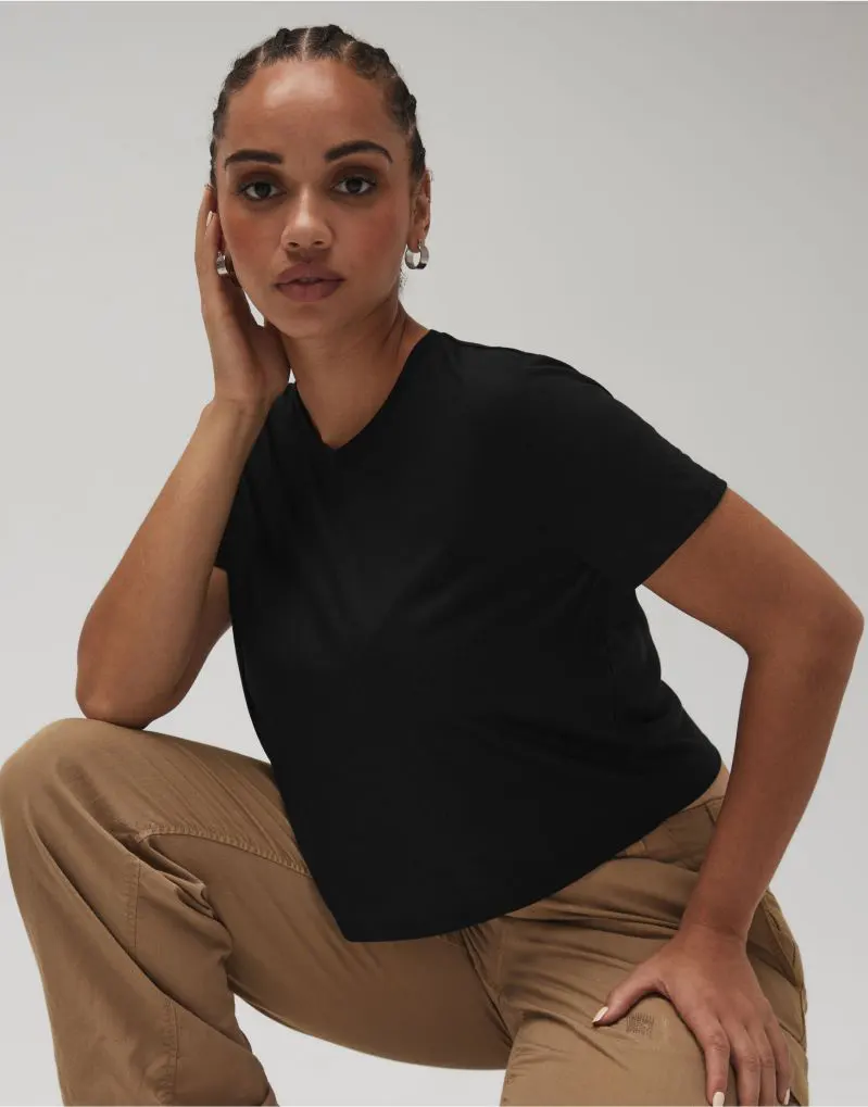 Bella Womens Flowy Cropped Tee