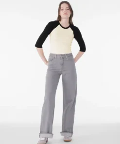 Bella Womens Micro Rib 3/4 Raglan Tee