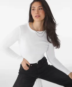 Bella Womens Micro Rib Long Sleeve Tee