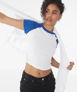 Bella Womens Micro Rib Raglan Baby Tee