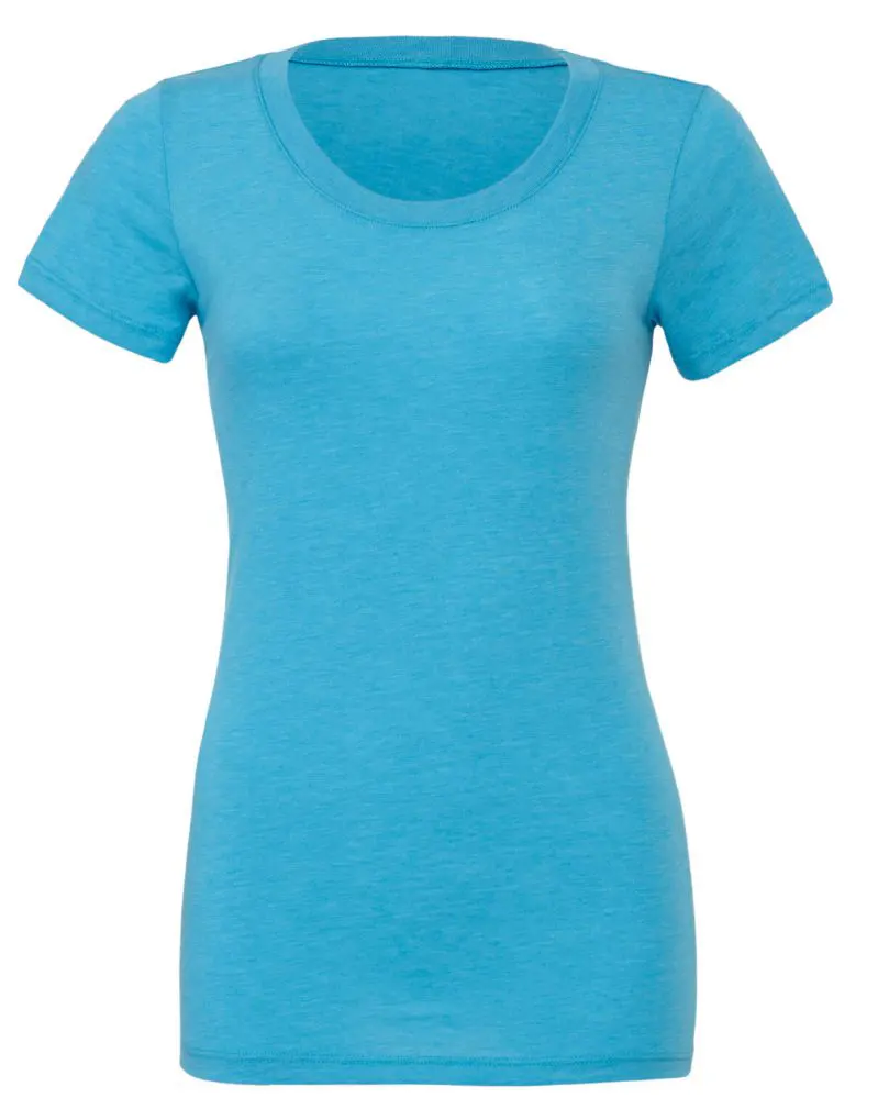 Bella Womens Triblend Short Sleeve Tee in Aqua Triblend