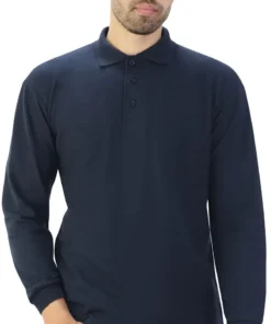 Casual Classic Polycotton Long Sleeve Pique Polo 190gm