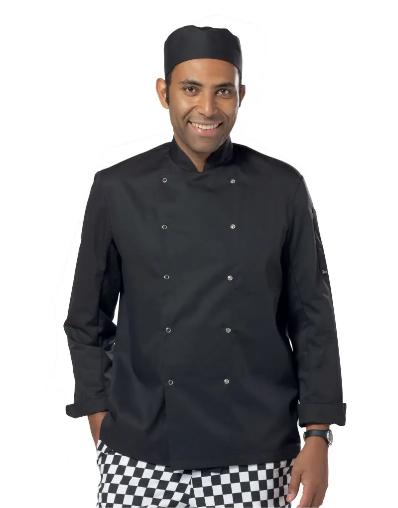 Dennys Unisex Long Sleeve Chefs Jacket (BK)