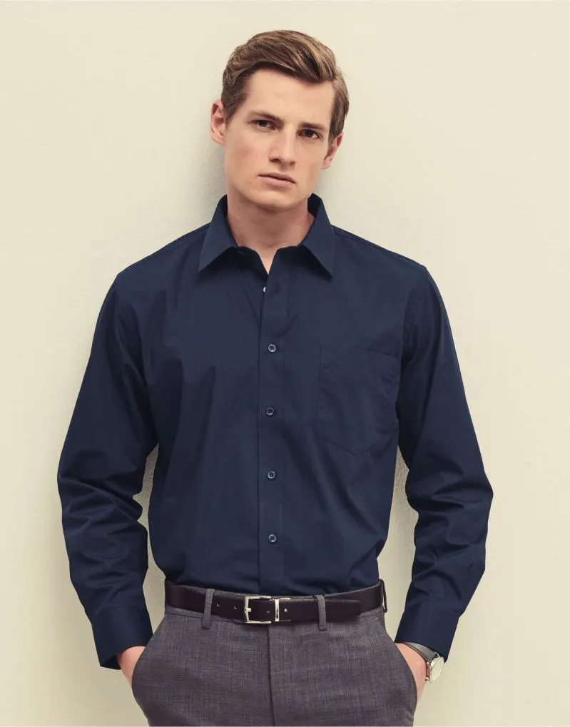 Fruit Of The Loom Mens Long Sleeve Poplin Shirt