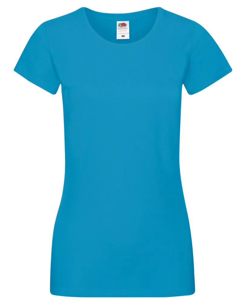 Fruit Of The Loom Womens Lady-Fit Sofspun T-Shirt in Azure Blue