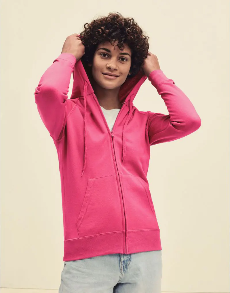 Fruit Of The Loom Ladies Lightweight Hooded Sweat Jacket