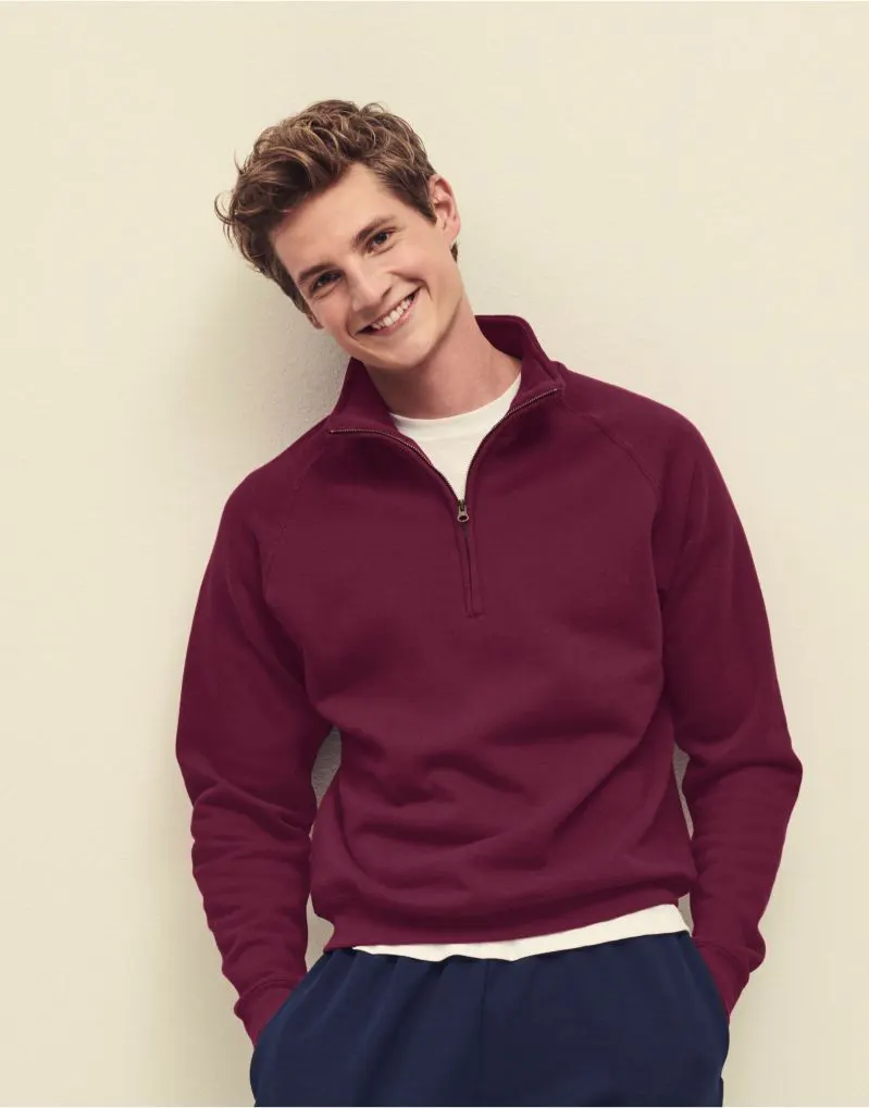 Fruit Of The Loom Mens Classic Zip Neck Sweat