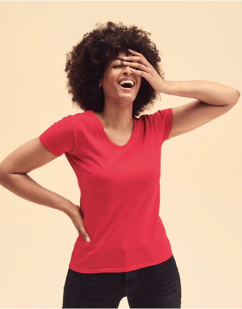 Fruit Of The Loom Ladies Valueweight V-Neck T-Shirt