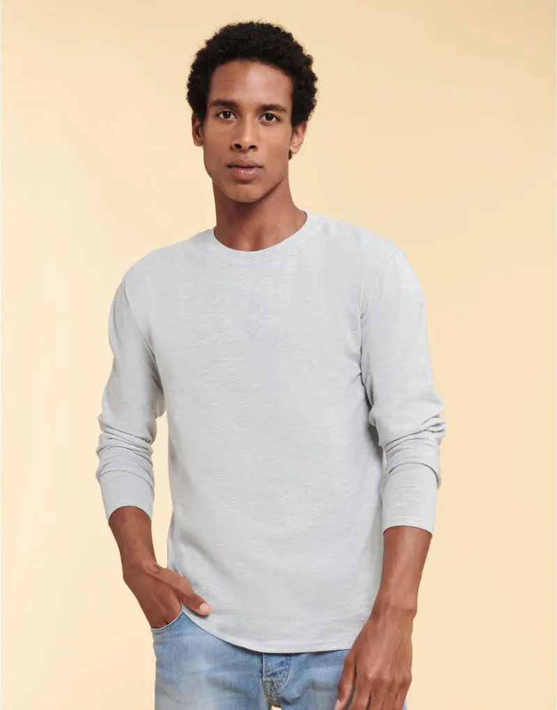 Fruit Of The Loom Mens Iconic 195 Premium Long Sleeve T-Shirt