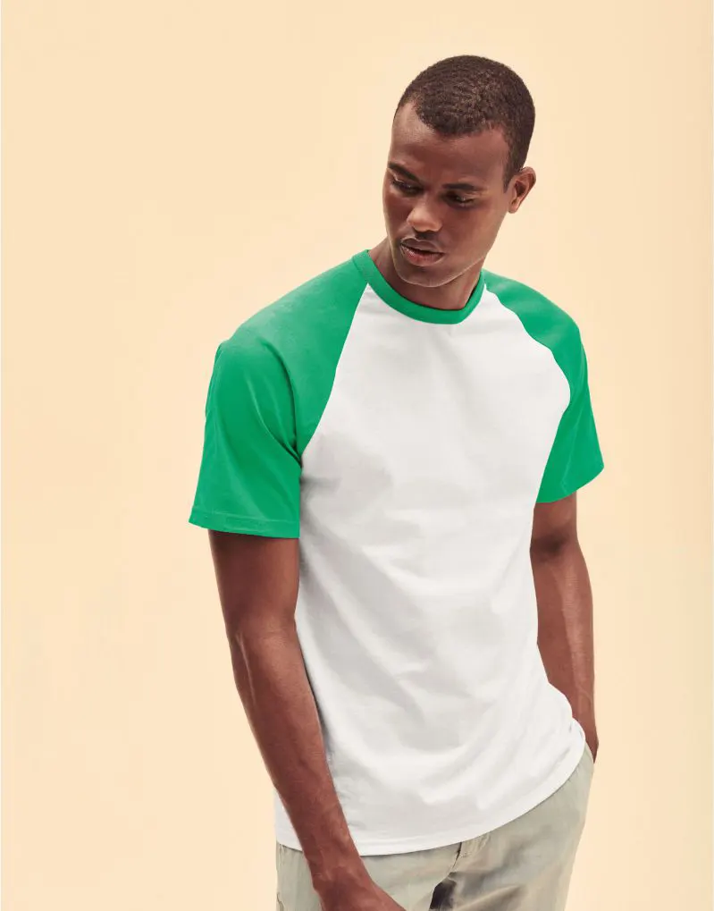 Fruit Of The Loom Mens Valueweight Short Sleeve Baseball T-Shirt