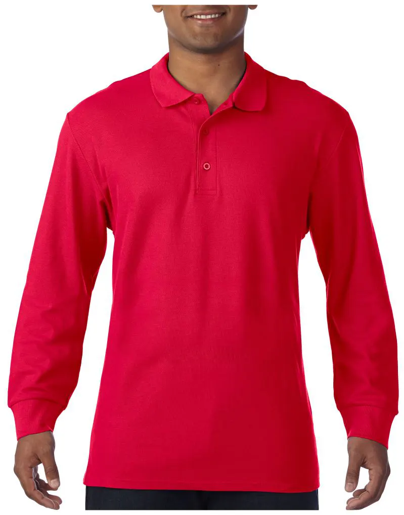 Gildan Premium Cotton Adult Long Sleeve Double Pique Polo