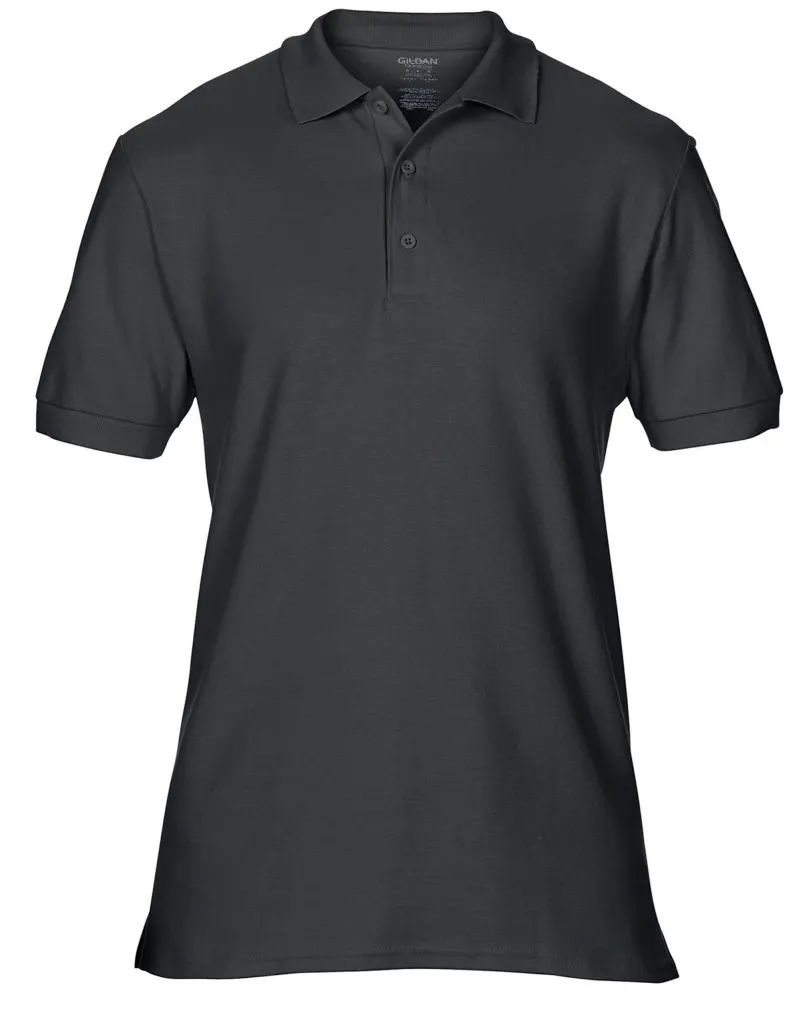 Gildan Premium Cotton Adult Double Pique Polo in Black