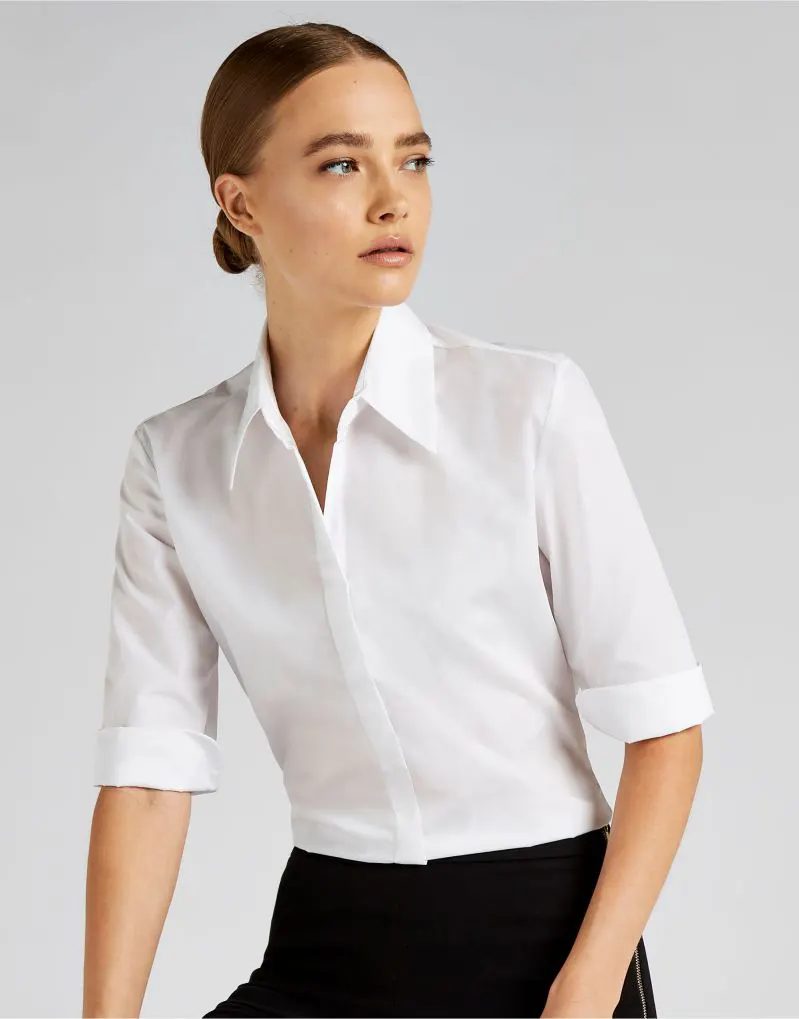 Kustom Kit Womens Tailored Fit 3/4 Sleeve Continental Blouse