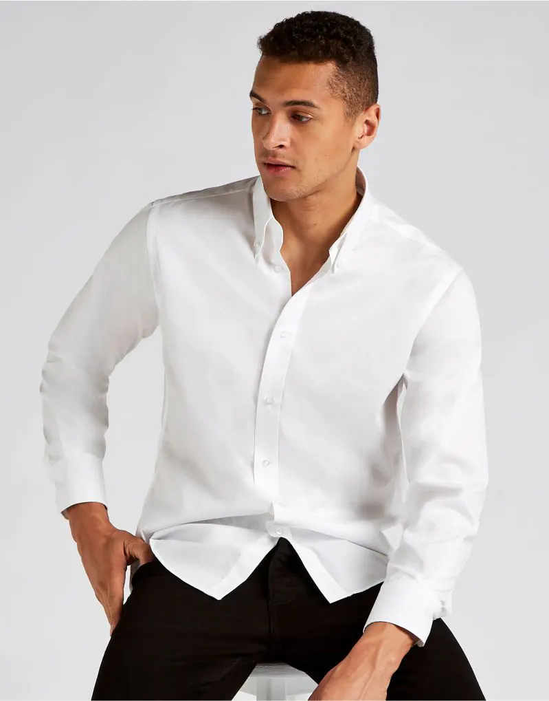 Kustom Kit Mens Tailored Fit Long Sleeve Premium Oxford Shirt