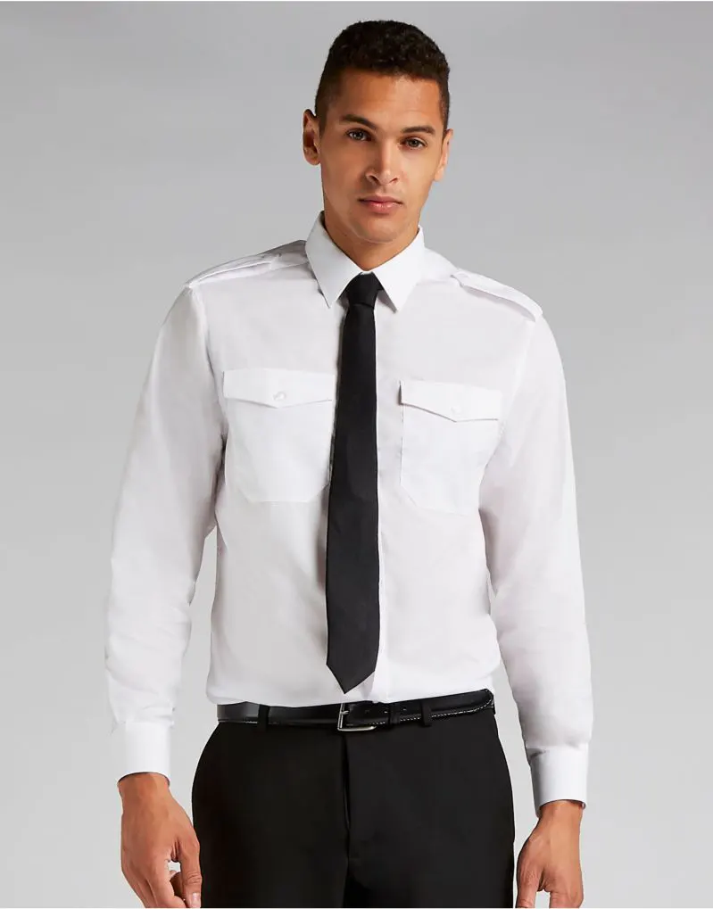 Kustom Kit Mens Tailored Fit Long Sleeved Pilot Shirt