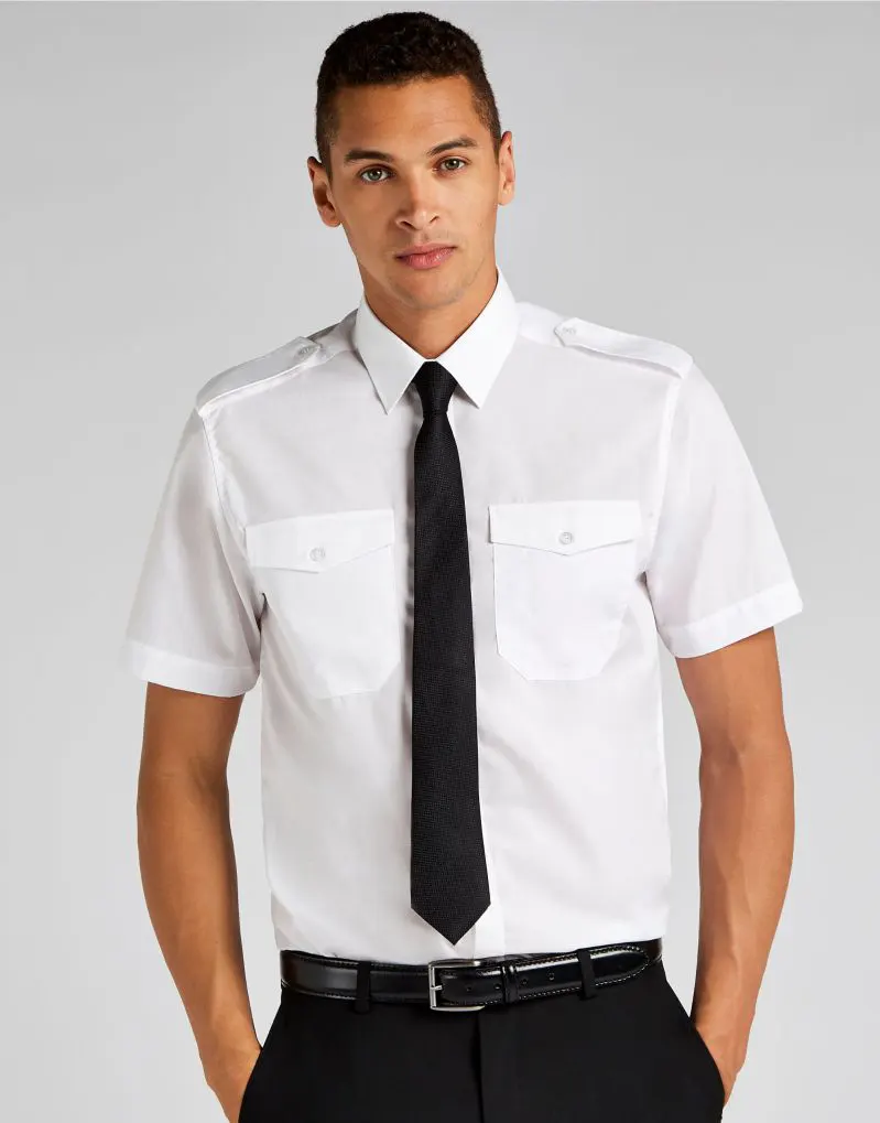 Kustom Kit Mens Tailored Fit Short Sleeved Pilot Shirt