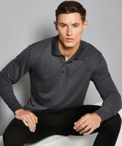Kustom Kit Mens Long Sleeved Pique Polo Shirt