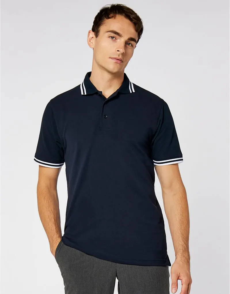Kustom Kit Mens Classic Fit Tipped Collar Polo