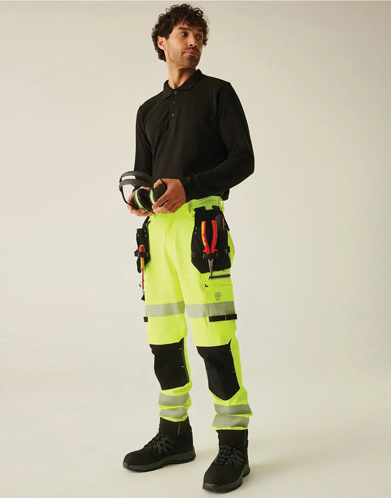 Regatta High Visibility Hi-vis Infiltrate Stretch Holster Trousers (Short/Reg)