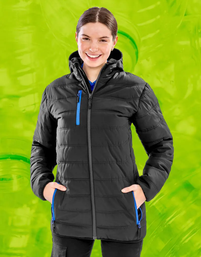Result Genuine Recycled Mens Black Compass Padded Winter Jacket