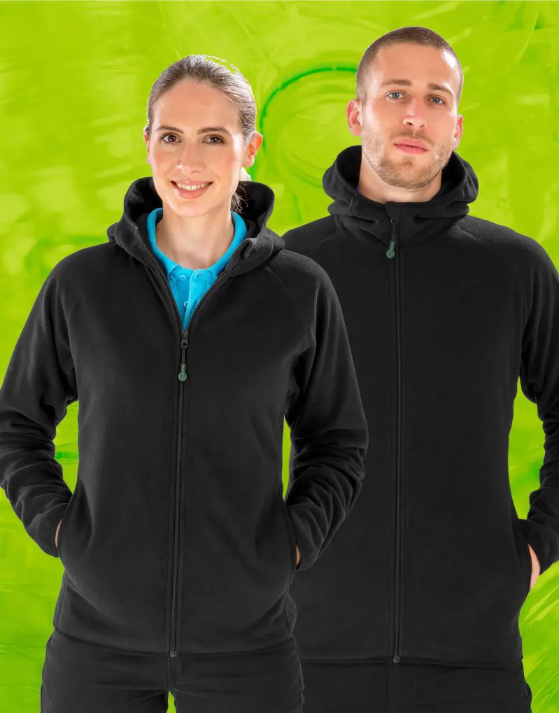 Result Genuine Recycled Recycled Unisex Hooded Microfleece Jacket