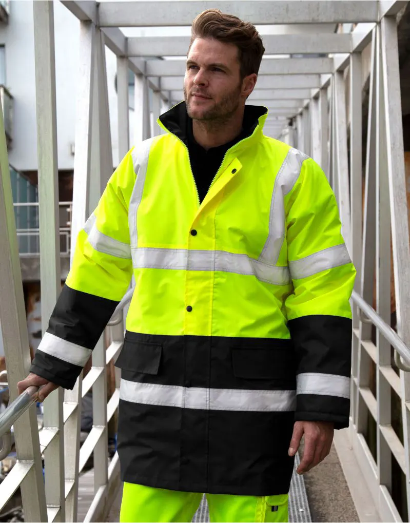 Result Safeguard Mens Motorway 2-Tone Safety Coat
