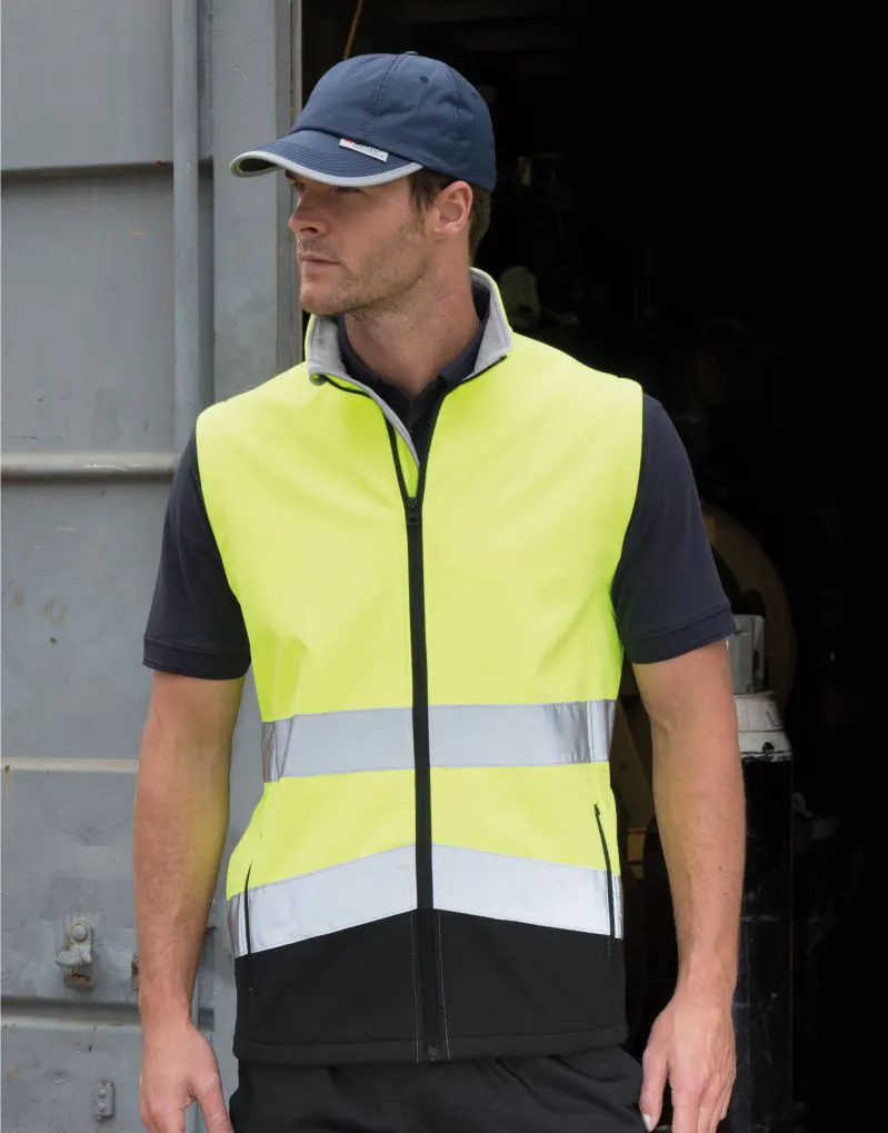 Result Safeguard Printable Safety Softshell Gilet