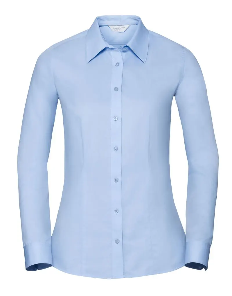 Russell Collection Ladies Long Sleeve Tailored Coolmax Shirt