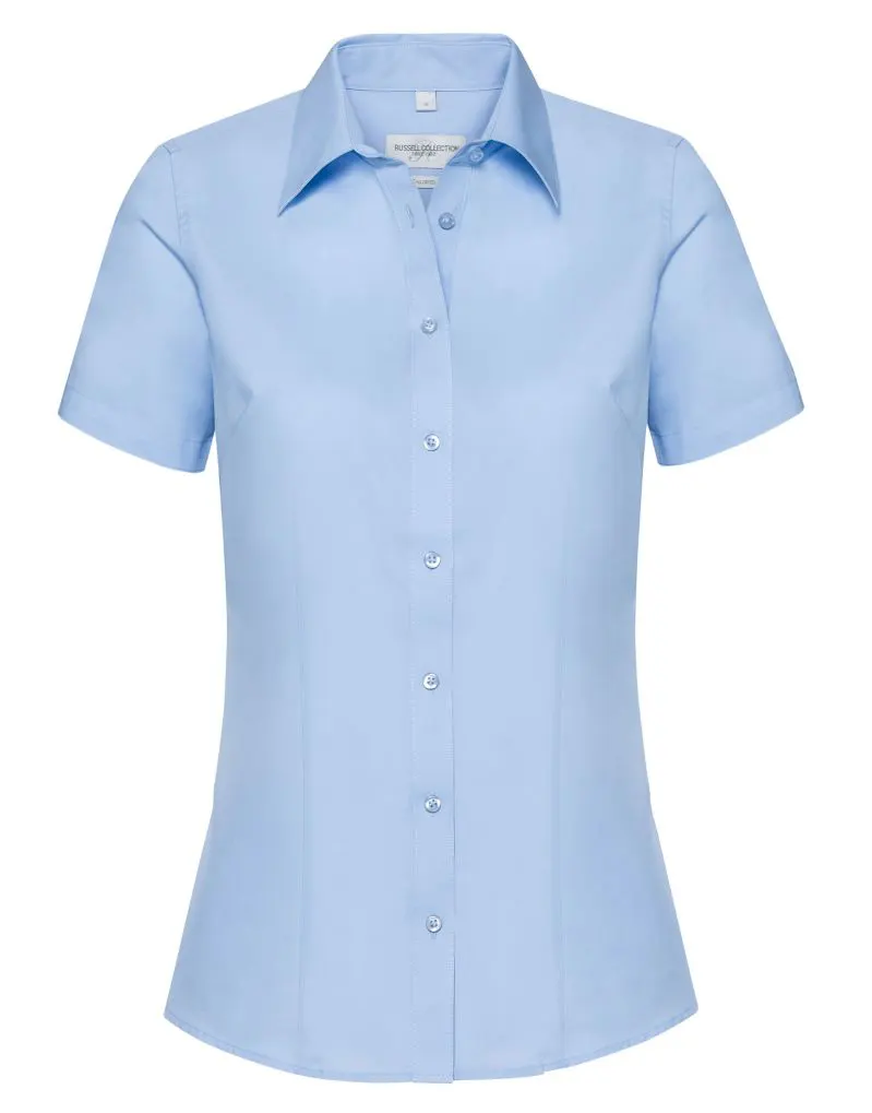 Russell Collection Ladies Short Sleeve Tailored Coolmax Shirt