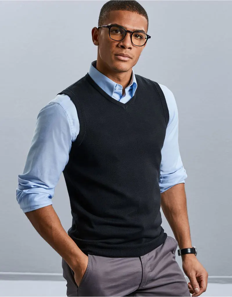Russell Collection V-Neck Sleeveless Knitted Pullover