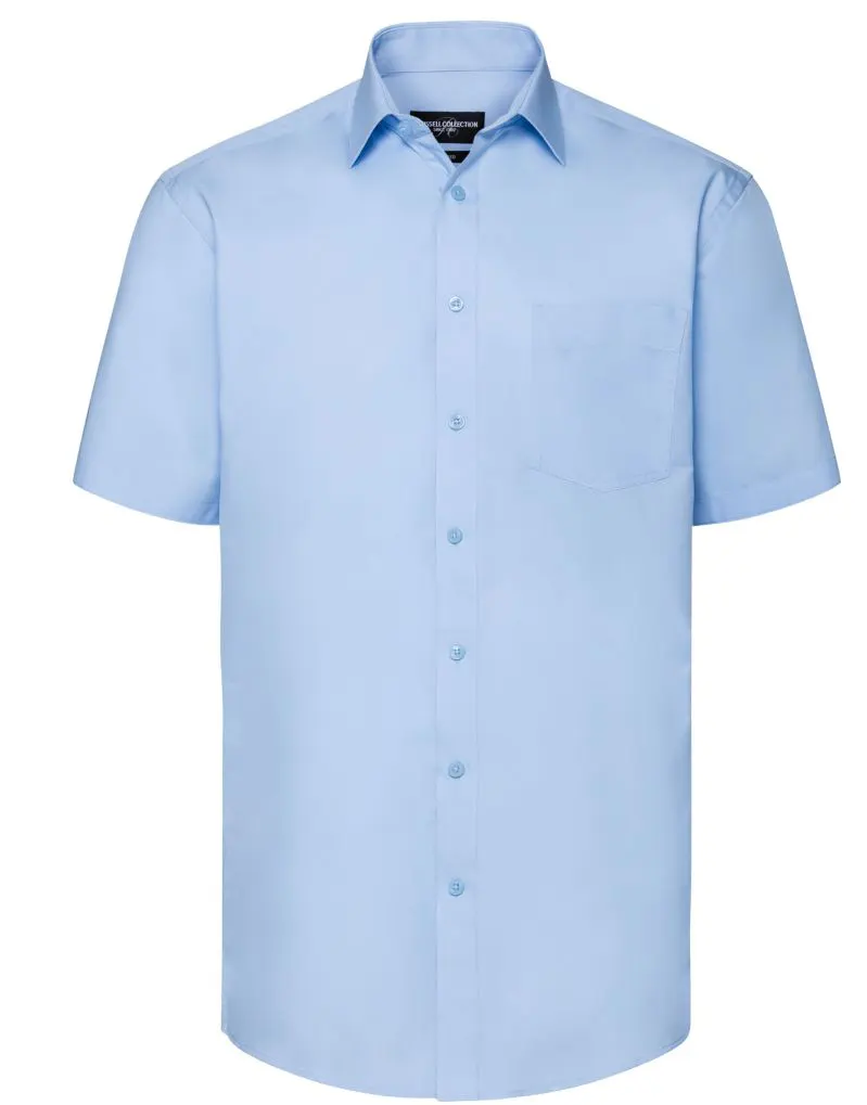 Russell Collection Mens Short Sleeve Tailored Coolmax Shirt