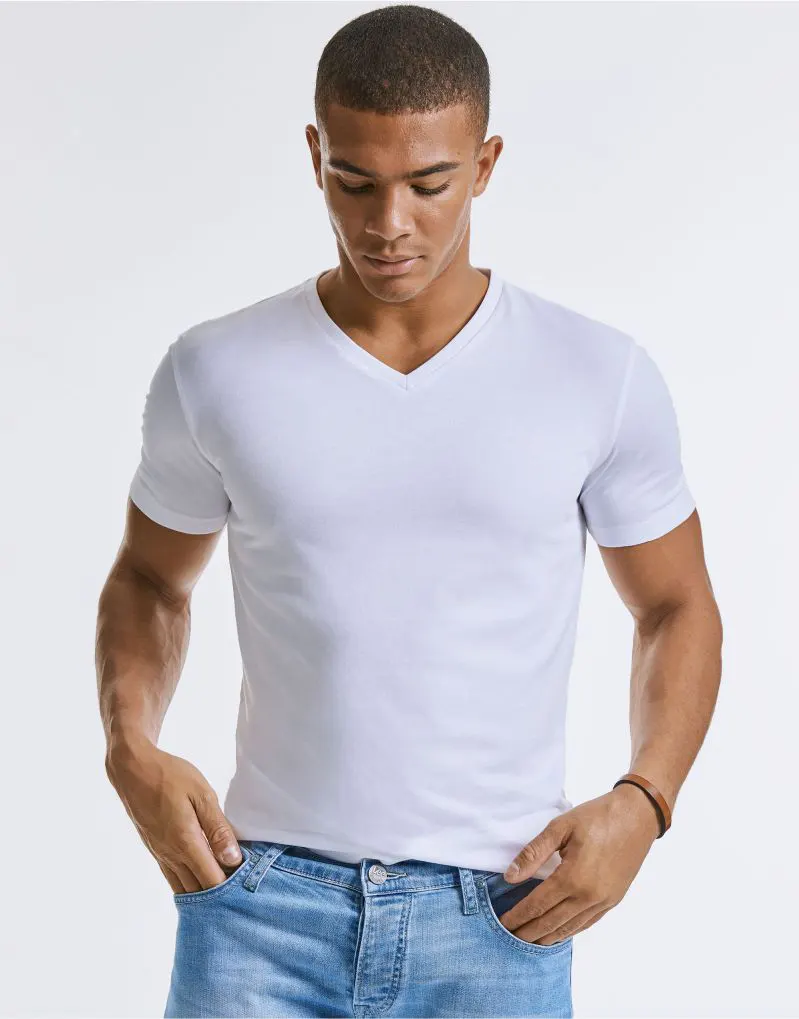 Russell Pure Organic Mens V-Neck T