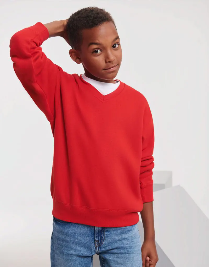 Russell Kids Jerzees Schoolgear Childrens V-Neck Sweatshirt
