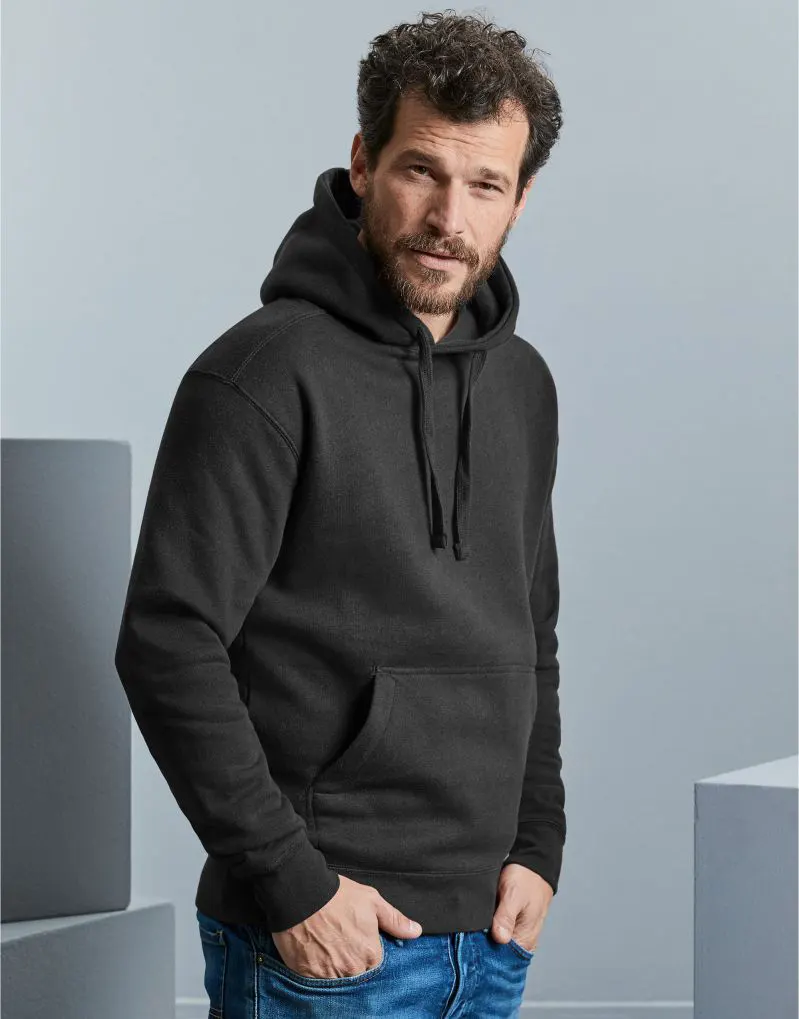 Russell Mens Authentic Melange Hooded Sweat