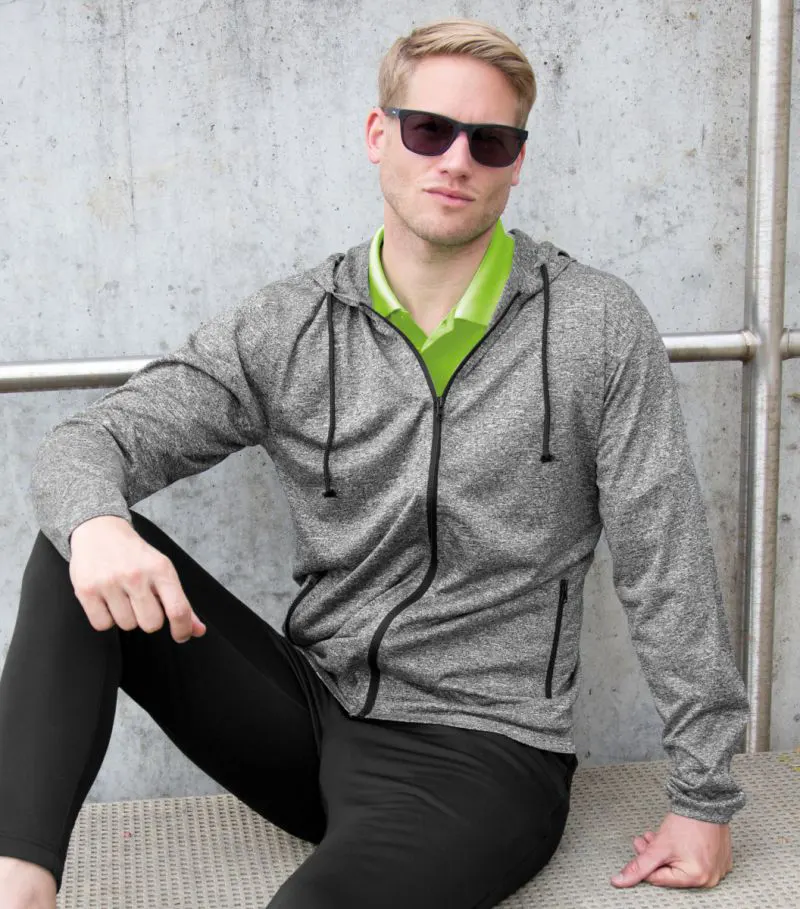 SPIRO FITNESS Mens Hooded Tee-Jacket
