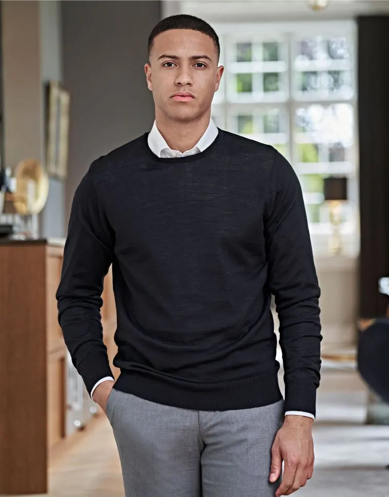 Tee Jays Mens Crew Neck Knitted Sweater