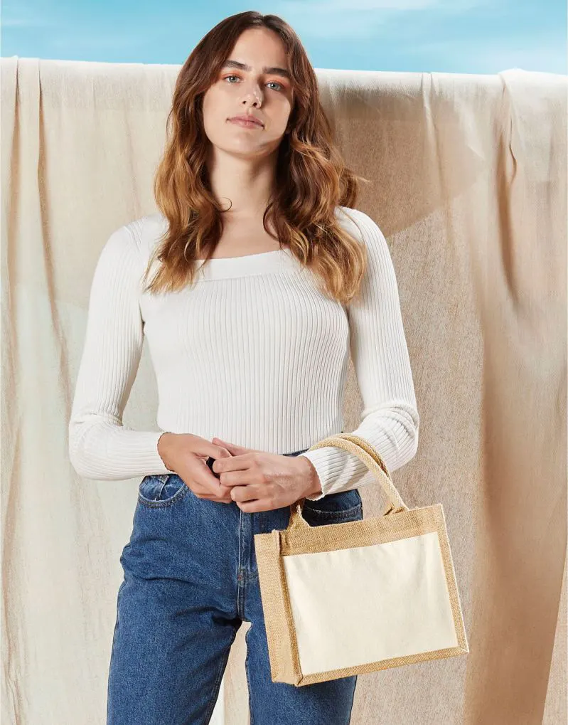 Westford Mill Cotton Pocket Jute Gift Bag
