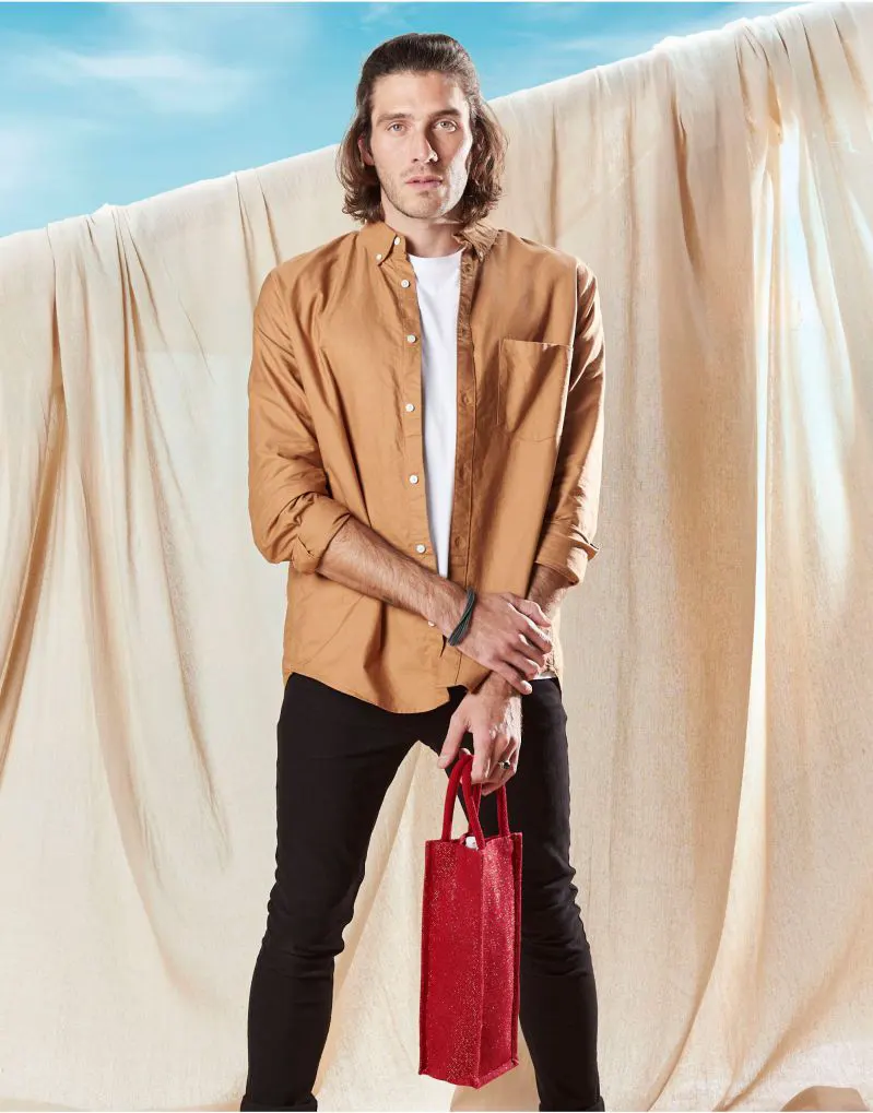 Westford Mill Shimmer Jute Bottle Bag